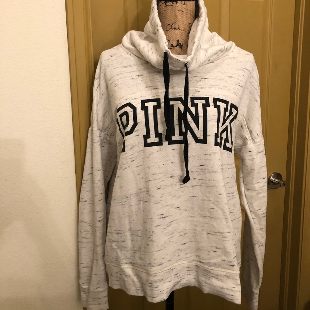 Vs Victoria’s Secret pink hoodie funnel neck sweatshirt medium M cute comfy